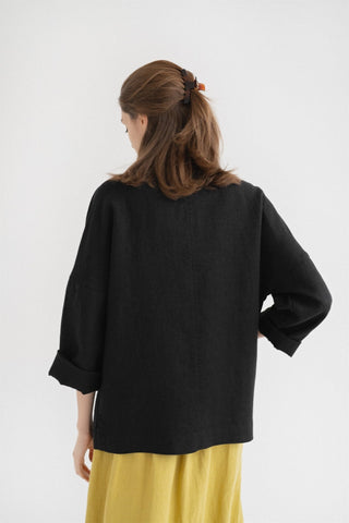 Black Linen Sonata Jacket - Linen Tales 3