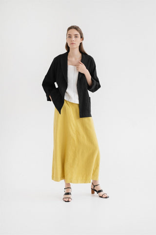 Black Linen Sonata Jacket - Linen Tales 
