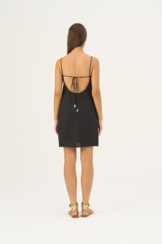 Black Linen Stella Dress - Linen Tales Global 5
