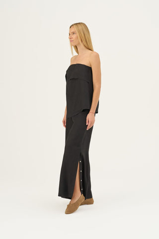 Black Linen Zayn Trousers - Linen Tales Global 3
