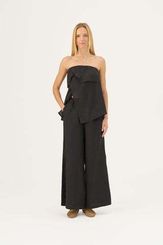 Black Linen Zayn Trousers - Linen Tales Global 