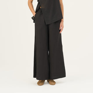 Black Linen Zayn Trousers - Linen Tales Global 