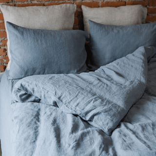 Blue Fog Linen Duvet Cover Set - Linen Tales 
