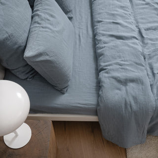 Blue Fog Linen Duvet Cover Set - Linen Tales 7