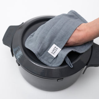 Blue Fog Linen Potholder - Linen Tales 3