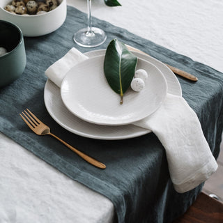 Blue Fog Linen Table Runner - Linen Tales 4