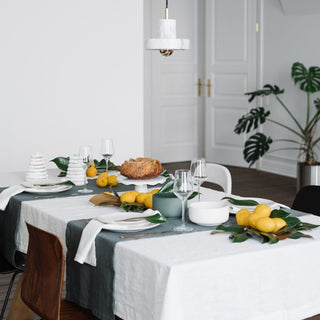 Blue Fog Linen Table Runner - Linen Tales 3