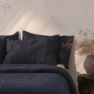 Blue Stripe Linen Duvet Cover - Linen Tales 5