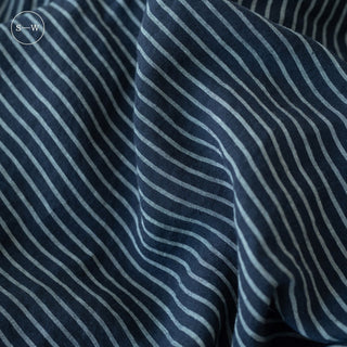 Blue Stripe Linen Pillowcases Set of 2 - Linen Tales 4