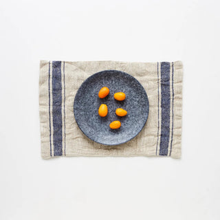 Blue Stripe Vintage Linen Placemat - Linen Tales 