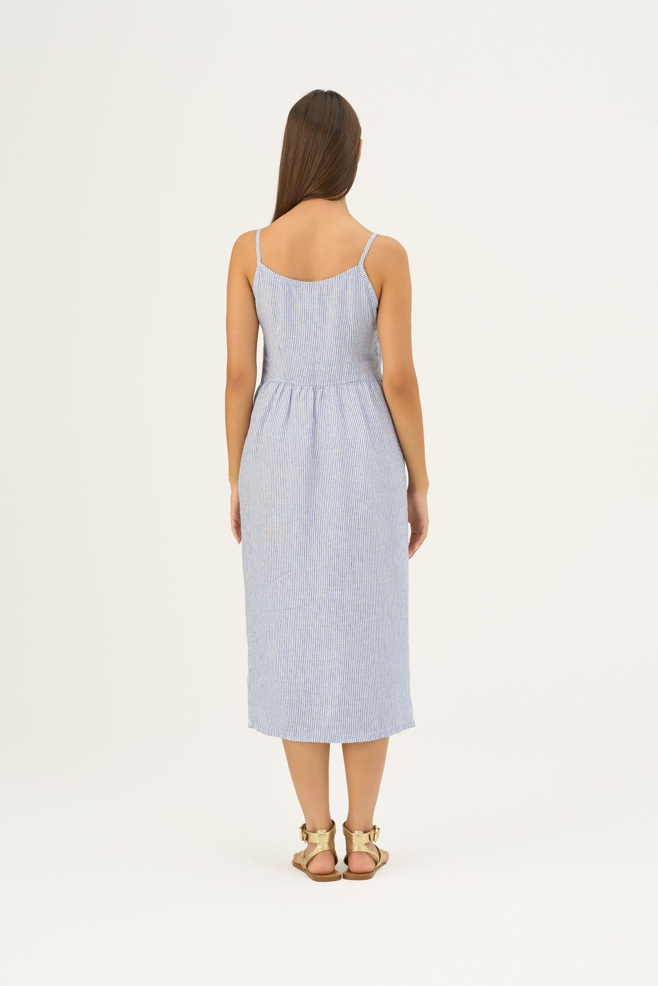 camilla blue and white dress Camilla Dress- Blue Pinstripes XL