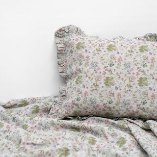 Botany 2 Linen Pillowcase with Frills - Linen Tales 
