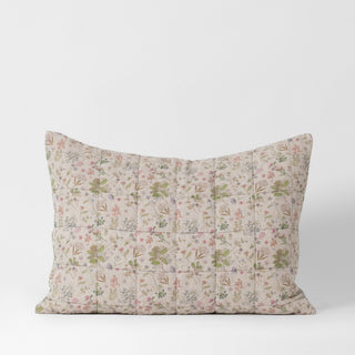 Botany 2 on Light Natural & Melange Linen Quilted Pillow Sham - Linen Tales 1