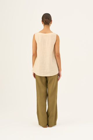 Brazilian Sand Linen Audrey Top - Linen Tales Global 4