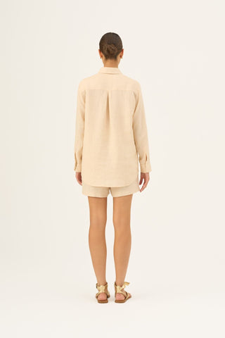 Brazilian Sand Linen Azalea Shirt - Linen Tales Global 4