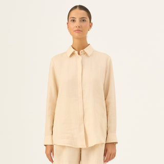 Brazilian Sand Linen Azalea Shirt - Linen Tales Global 