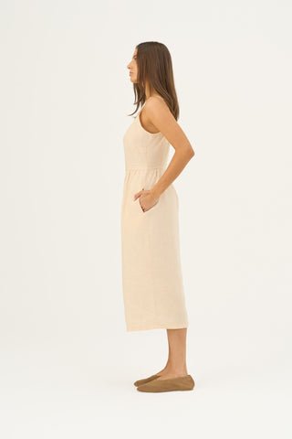 Brazilian Sand Linen Camilla Dress - Linen Tales Global 4