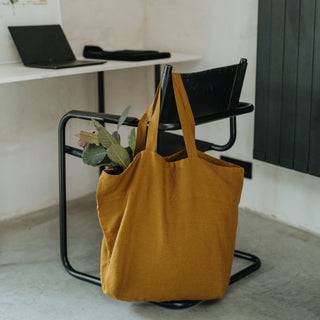 Bronze Linen Big Bag - Linen Tales 5