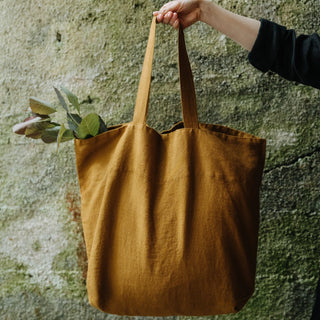 Bronze Linen Big Bag - Linen Tales 4