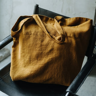 Bronze Linen Big Bag - Linen Tales 3