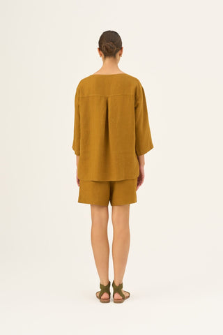 Bronze Linen Bilberry Top - Linen Tales Global 4
