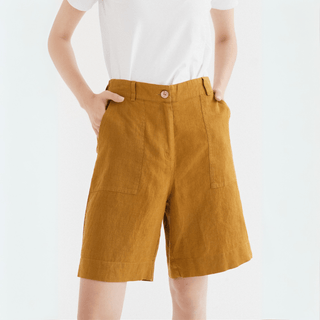 Bronze Linen Etude Shorts - Linen Tales 