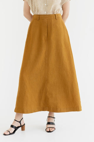 Bronze Linen Gardenia Skirt - Linen Tales 4