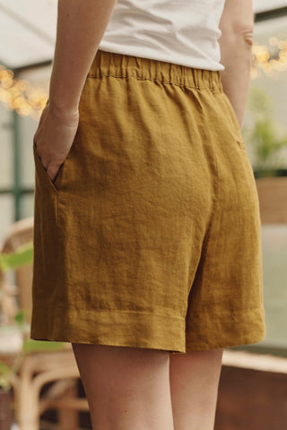 Bronze Linen Hip - Hop Shorts - Linen Tales 