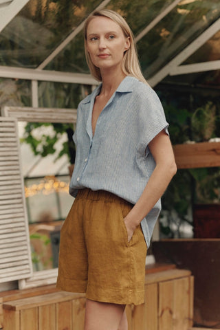 Bronze Linen Hip - Hop Shorts - Linen Tales 3