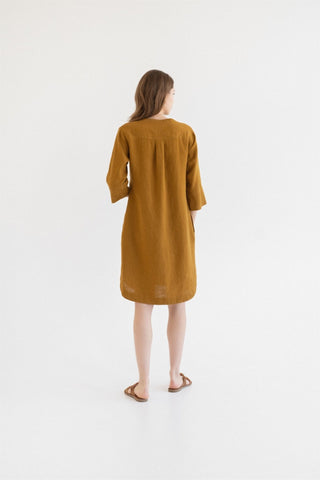Bronze Linen Prelude Dress - Linen Tales 