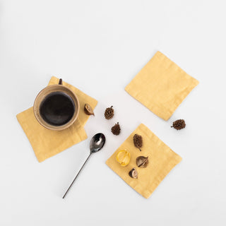 Butter Linen Coasters Set of 4 - Linen Tales Global 