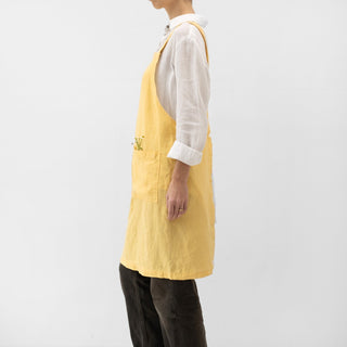 Butter Linen Crossback Apron - Linen Tales Global 