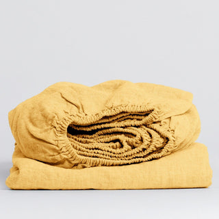 Butter Linen Fitted Sheet - Linen Tales Global 