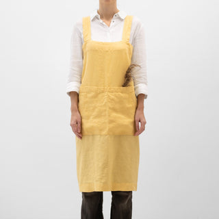 Butter Linen Pinafore Apron - Linen Tales Global 