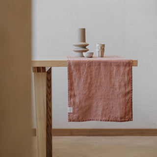 Cafe Creme Lightweight Linen Table Runner - Linen Tales 3