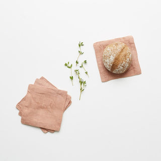 Cafe Creme Linen Coasters Set of 4 - Linen Tales 