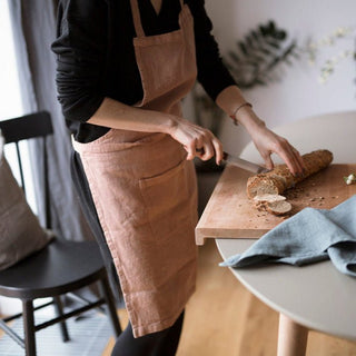 Cafe Creme Linen Daily Apron - Linen Tales 3