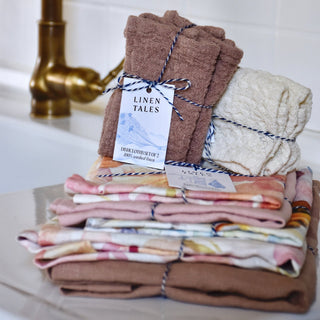 Cafe Creme Linen Dishcloth Set of 2 - Linen Tales 2