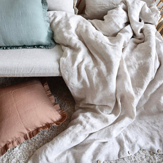 Cafe Creme Linen Pillowcase with Frills - Linen Tales 4