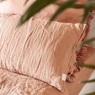 Cafe Creme Linen Pillowcase with Frills - Linen Tales 3