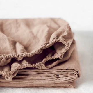 Cafe Creme Linen Fitted Sheet - Linen Tales 4