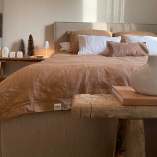 Camel Linen Duvet Cover - Linen Tales 