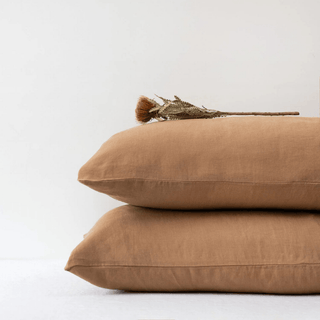 Camel Linen Pillowcase - Linen Tales Global 