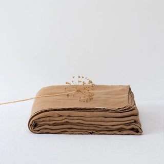 Camel Linen Flat Sheet - Linen Tales 3