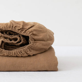 Camel Linen Fitted Sheet - Linen Tales 4