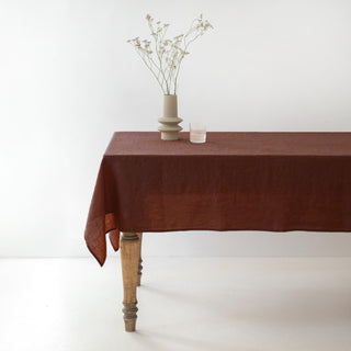 Chocolate Lightweight Linen Tablecloth - Linen Tales Global 