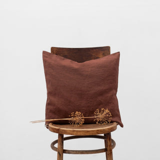 Chocolate Linen Cushion Cover - Linen Tales Global 