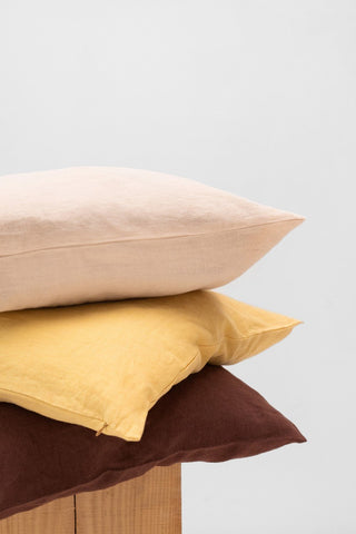 Chocolate Linen Cushion Cover - Linen Tales Global 