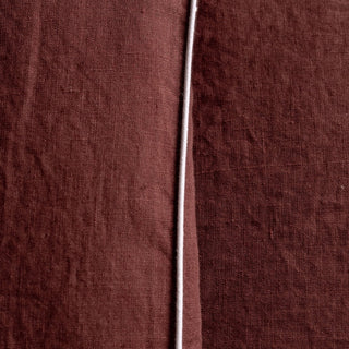 Chocolate Linen Duvet Cover Set with White Piping - Linen Tales Global 8