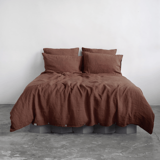 Chocolate Linen Duvet Cover Set - Linen Tales Global 
